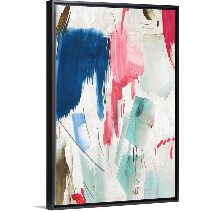 " Vitalizing I " by PI Studio Painting Print, Black Floating Frame Canvas, 50" H x 34" W x 1.75" D