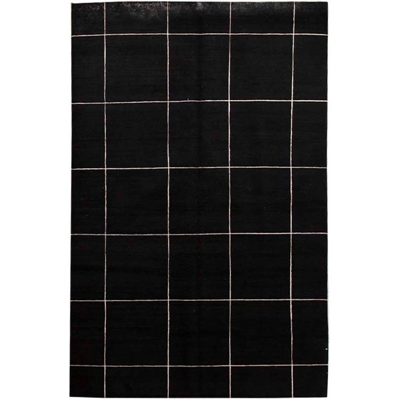 Tapis noir de haute qualité noué à la main
