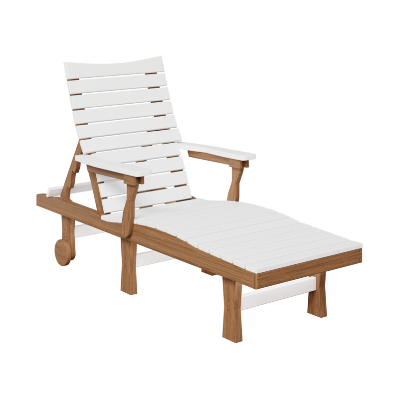 Berlin Gardens Bristol Chaise Lounge, White Top/Antique Mahogany Base