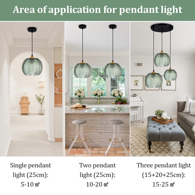 Annell 3 - Light Green Cluster Pendant