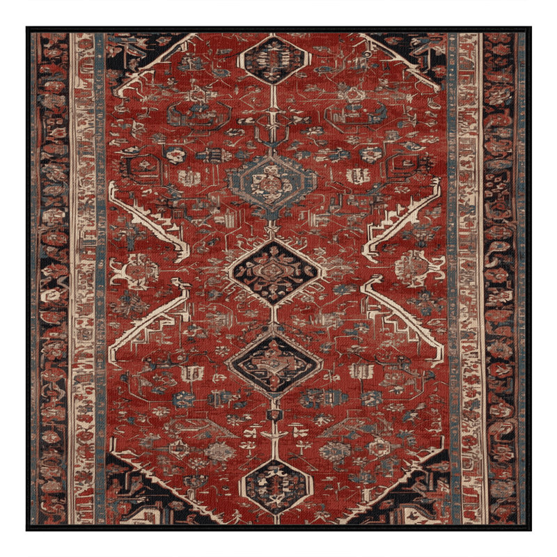 Tapis brun lavable à la machine, Carré 6 pi