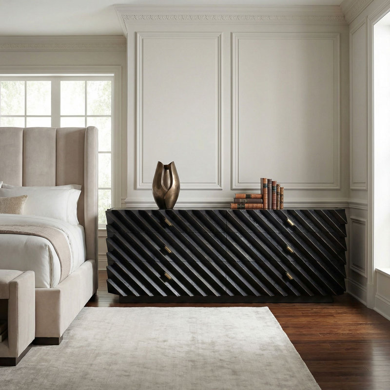 Hiaru 6 - Drawer Solid Wood Dresser