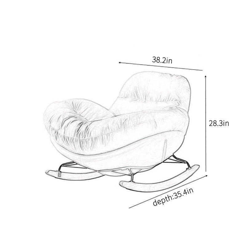 Chaise berçante crème en escargot, Noir