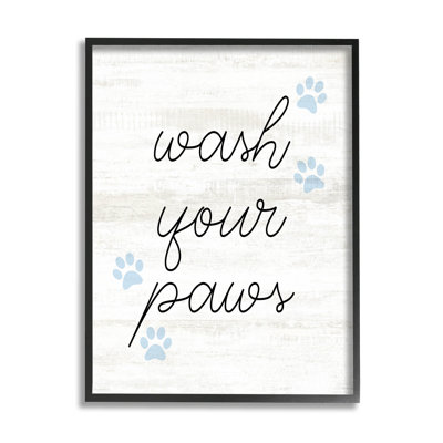 «Wash Your Paws Pet Shapes», art de la giclée encadrée par Lil 'Rue