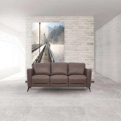 Taupe Leather Sofa (Assembled)