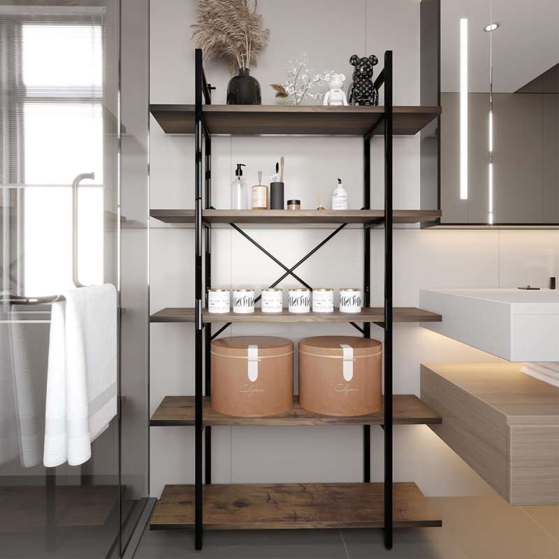 Zaleena Bookcase, Rustic Brown