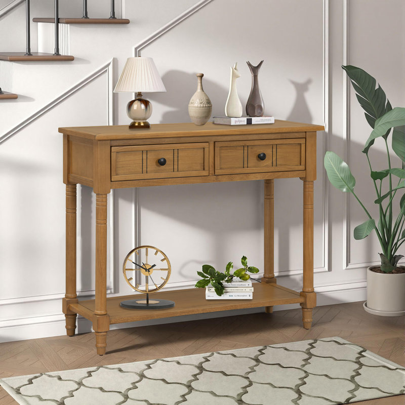 Table d'appoint de style moderne 35,36 ", vestibule, canapé et couloir pour salon, Naturel