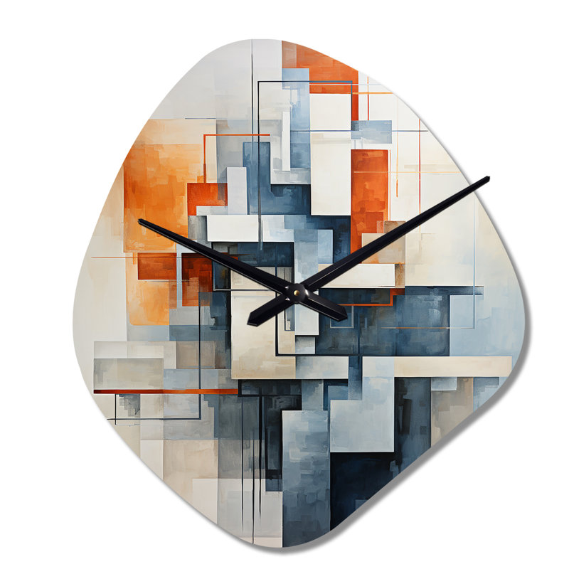 Horloge murale abstraite colorée Mid-Century, Petit