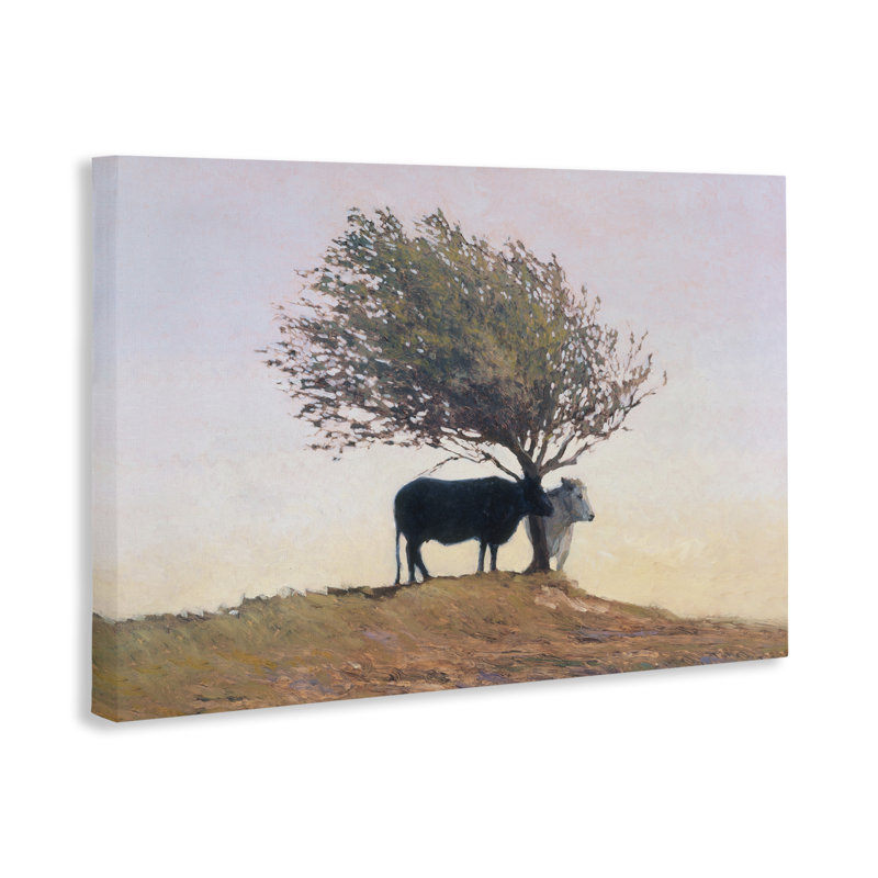 Toile de vache noire et blanche, design par Kent Lovelace, H 16 po x l 24 po