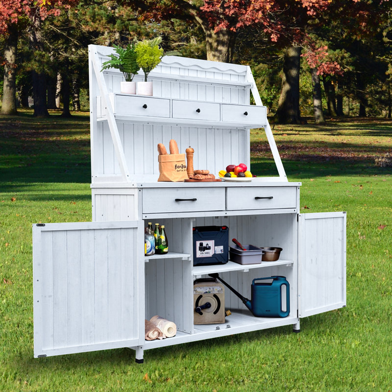 Banc d'extérieur avec armoire de rangement