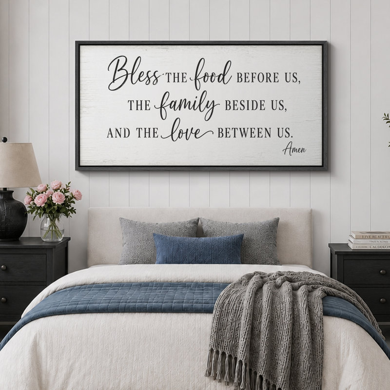 «Family Blessing», citation de ferme, salle à manger, décoration, très grandes photos, impression sur toile encadrée, Black