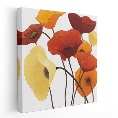 «Up One on White Yellow», reproduction d'art sur toile