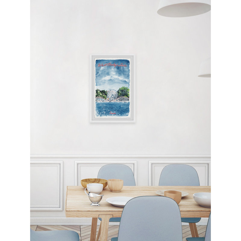 «West Okoboji Lake» par - Peinture encadrée, H 24 po x l 16 po x P 1,5 po