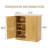 34.3" Modern Wavy Sideboard, Curved Contour Design Storage Cabinet, 2-Door Cabinet With Storage Function, Suitable For Kitchen/Bedroom/Living Room, Natural, 34.3"L X 15.7"W X 34.3"H-1271536987