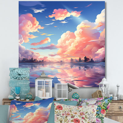 Pink And Blue Calm Aquarelle Sky  III - Fruits Wall Art