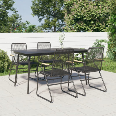 Kaiti 4 - Person Wicker Patio Dining Set with Rectangular Table