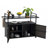 Outdoor Wicker Bar Cart, Patio Wine Serving Cart W/Wheels-1765572069