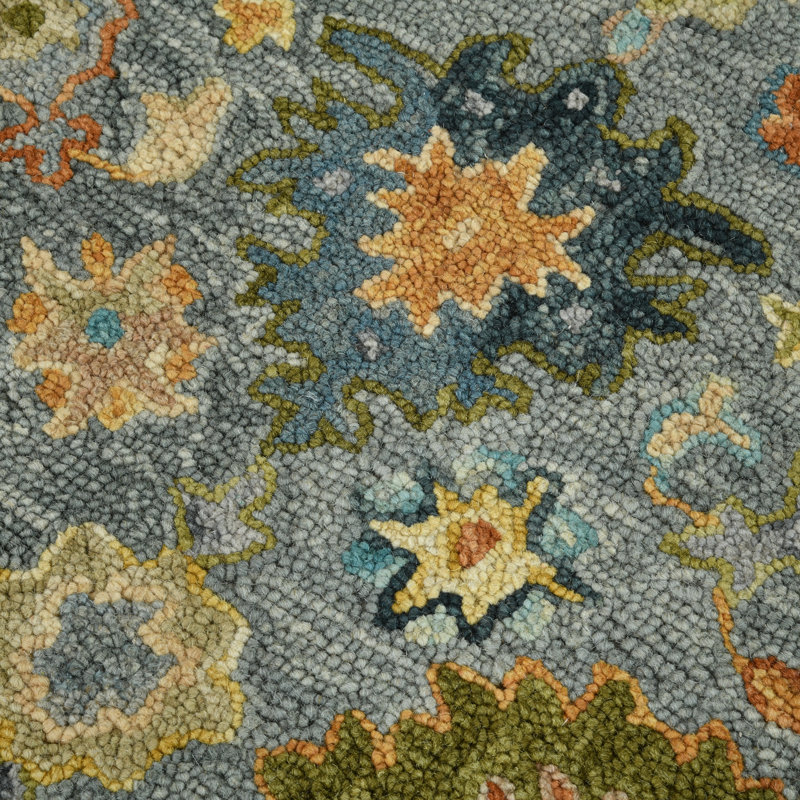 Tapis traditionnel crocheté à la main Dharmendera, Rectangle 2 pi x 3 pi