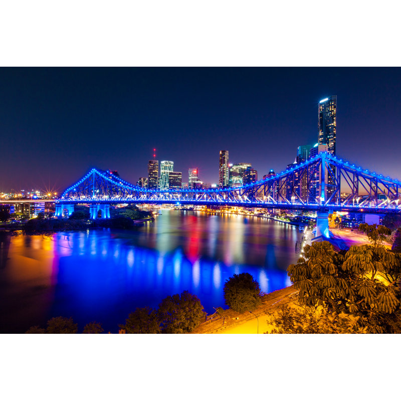 Brisbane'S Story Bridge 1 Piece Wrapped Canvas Wall Art, 30cm H x 46cm W