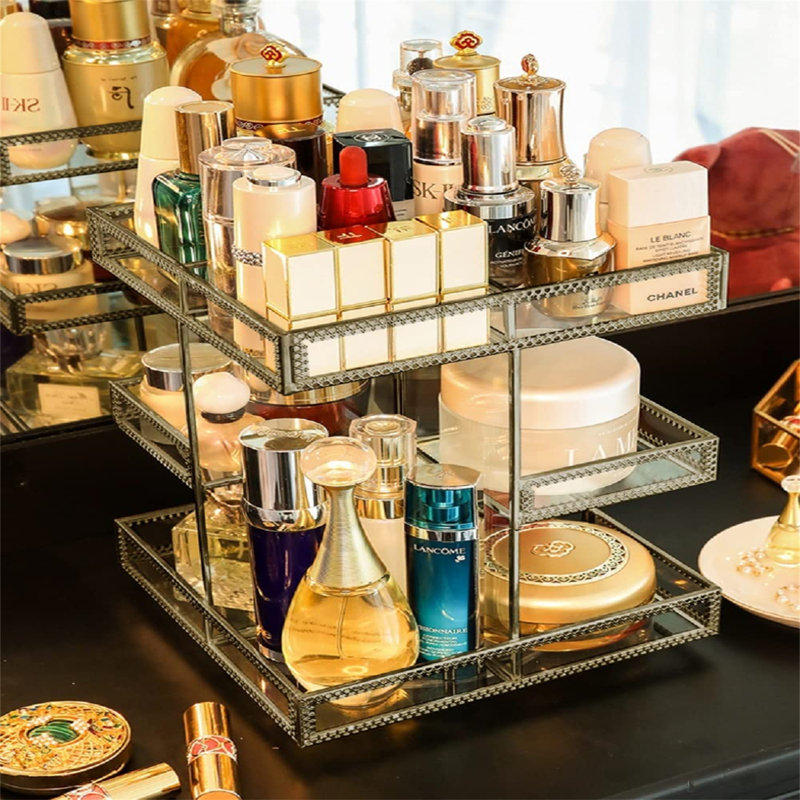 Organisateur de maquillage rotatif, Laiton
