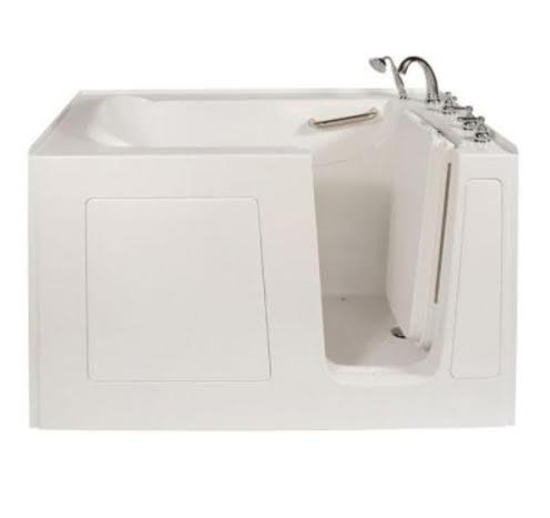 Baignoire à porte en fibre de verre 60 po x 30 po avec robinet, À droite