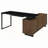 Black And Walnut L-Shape Office Computer Desk