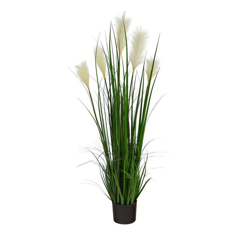 Faux Plume Grass Grass in Pot, 48" H x 16" W x 16" D
