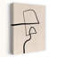 Modern Line Face Abstract Contemporary Elegant Wall Art Print 1 Piece Wrapped Canvas Wall Art-1514911684