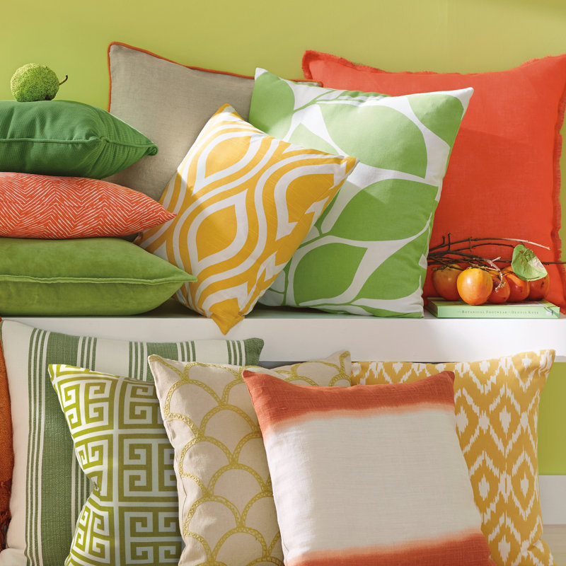 Striped Reversible Throw Pillow, 22" H x 22" W x 4" D, Magenta, Down