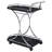 Allen Black And Chrome 2-Tier Glass Shelf Metal Bar Cart-84112217