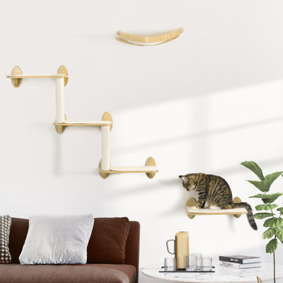 Mosley 3PCs Wall Mounted Cat Tree Cats Shelves