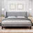 Platform Bed Frame With Upholstered Wingback Headboard, No Box Spring Needed-723876651-723876650