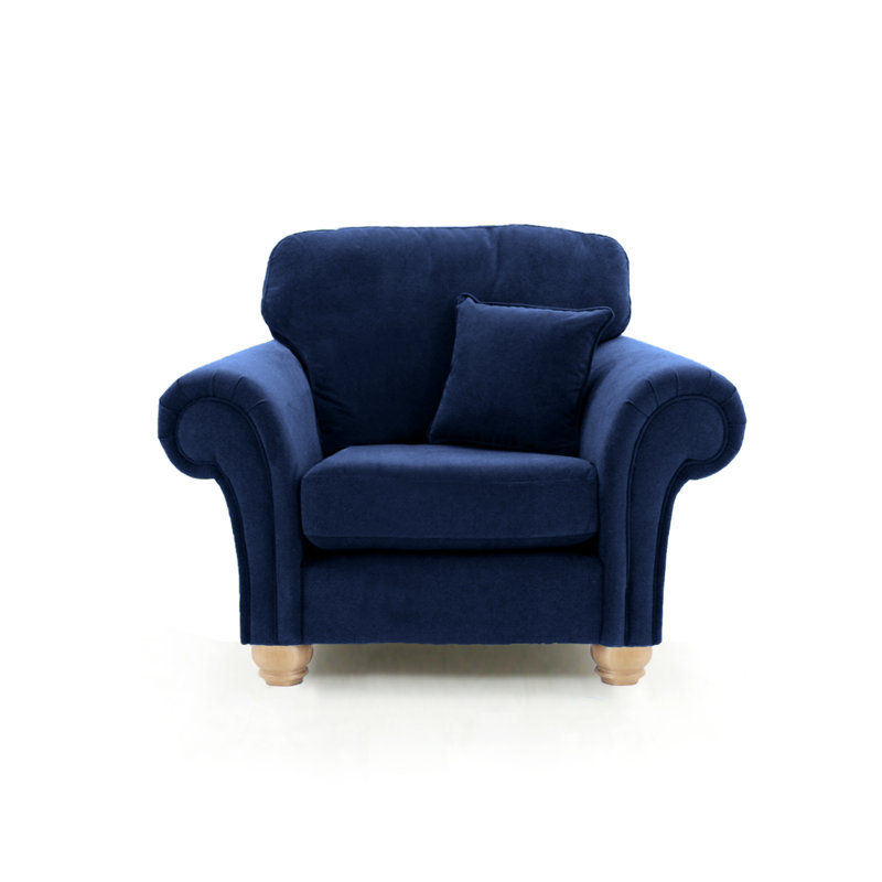 Lila Velvet Accent Chair, Navy