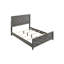 Lit double gris avec apparence élégante - Bois massif pour cadre de chambre à coucher