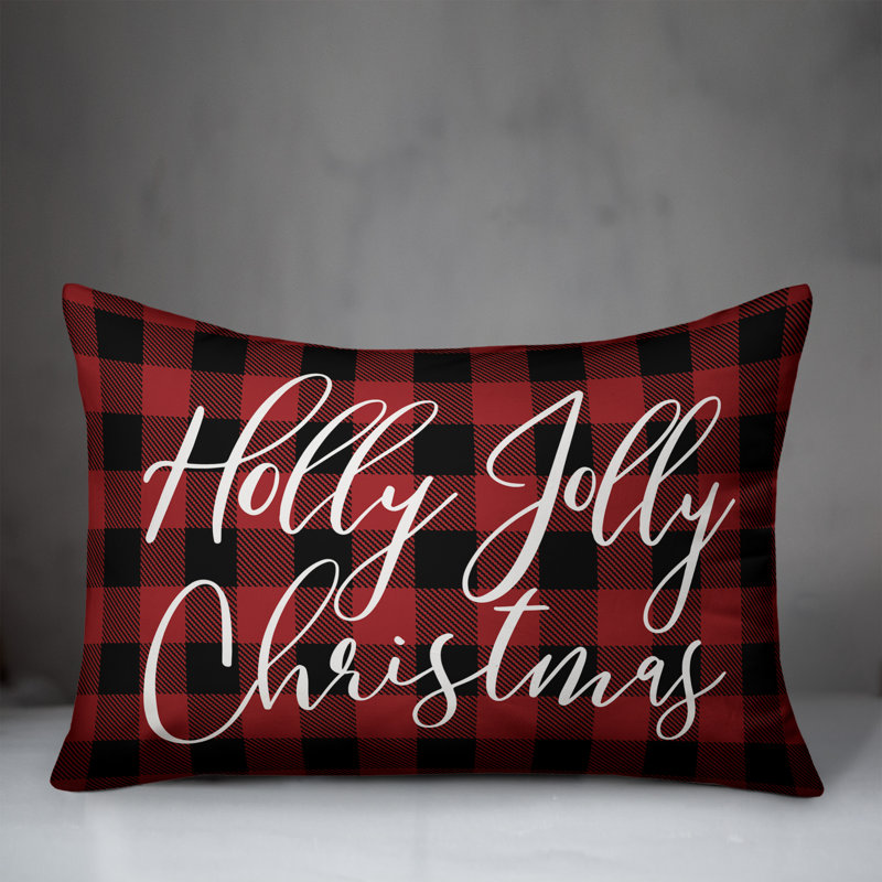  Coussin Holly Jolly Christmas, Housse de coussin seulement - sans coussin
