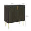 HOMCOM Storage Cabinet Cupboard 2 Doors Adjustable Shelf Sideboard Black