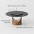 Modern Round Dining Table, Sintered Stone Tabletop With Lazy Susan, Carbon Steel Base Pre-Assembly-118556708-118556709