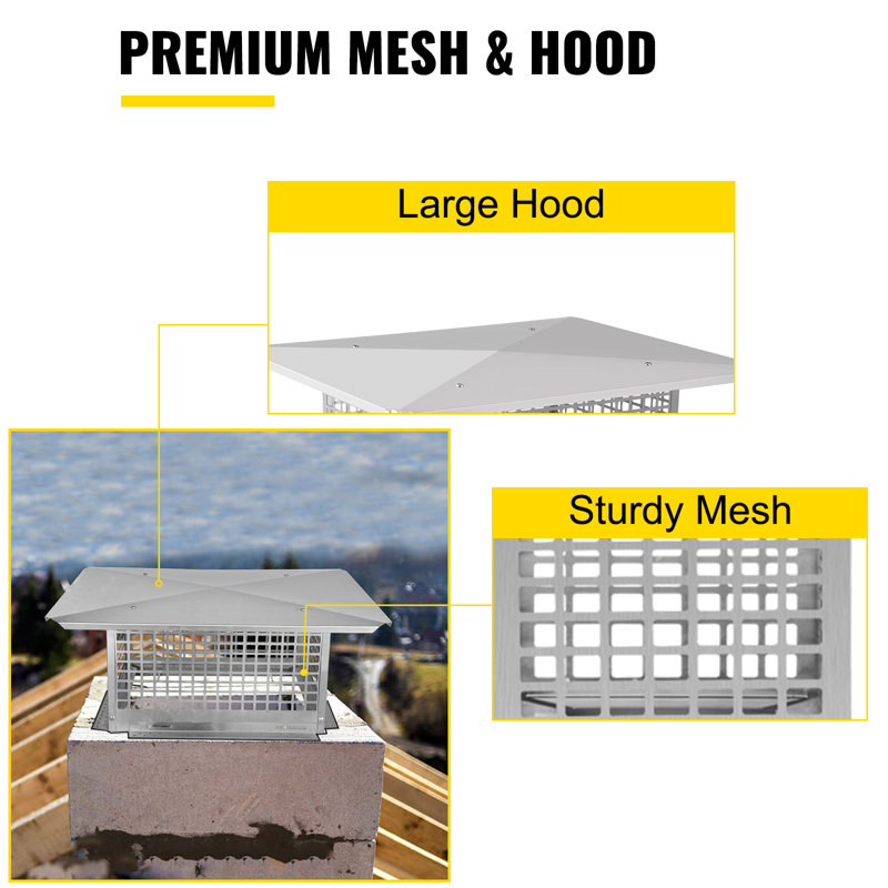 Silver Stainless Steel All-Weather Chimney Cover