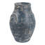 Vase rond artisanal en terre cuite, motif bourgeon, pour une décoration rustique - Grand vase arrondi avec poignées latérales, idéal pour le salon ou une étagère - 20 cm