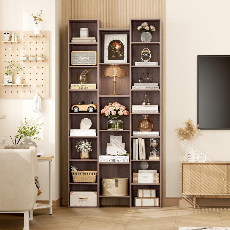 Tall Bookshelf 8 Tier Media Storage Tower Rack