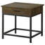 Ensemble de 2 tables basses et tables de bout Walton, finition chêne brun avec rangement, parfait pour les salons modernes
