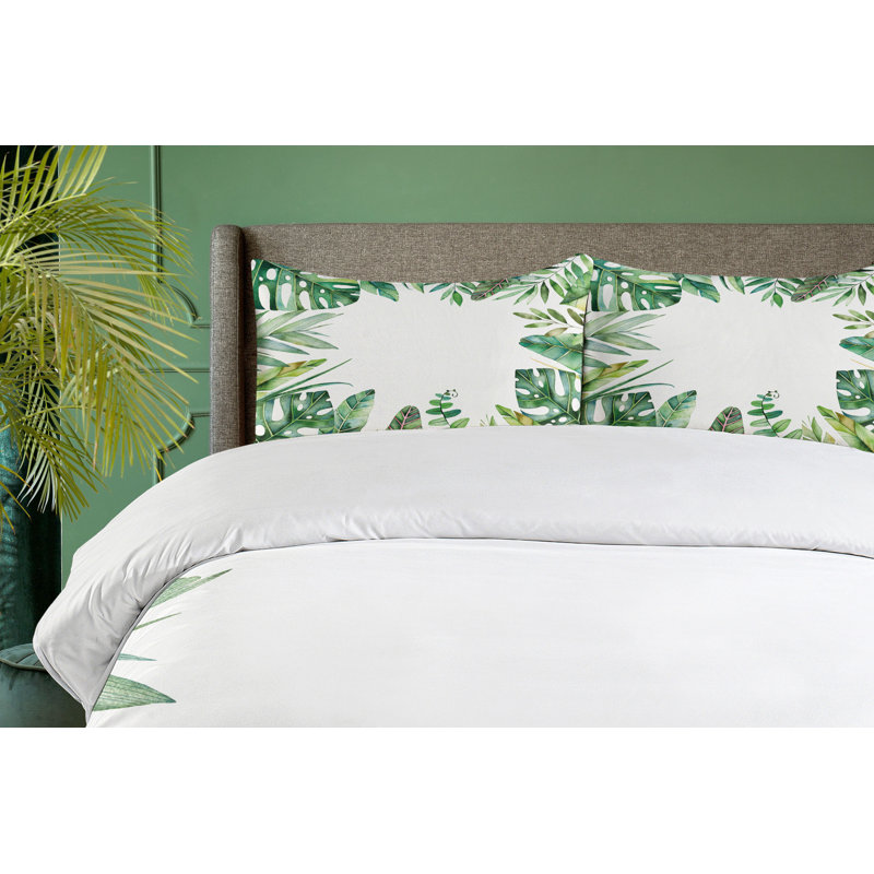 Fern Green Jungle Themed King Duvet Cover Set