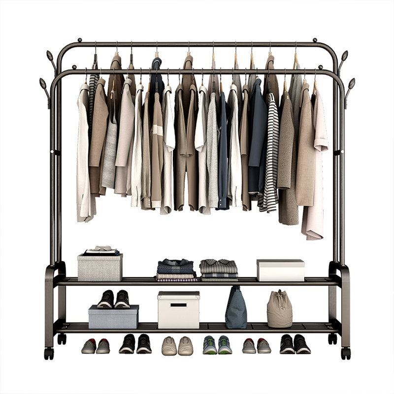 125cm Rolling Industrial Pipe Clothing Rack