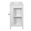 Meuble-lavabo simple avec lavabo en céramique et armoire de rangement en bois massif