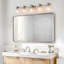 Éclairage pour salle de bain 40 '' nickel clair 5 lumières avec abat-jour en verre-99499426-106894854
