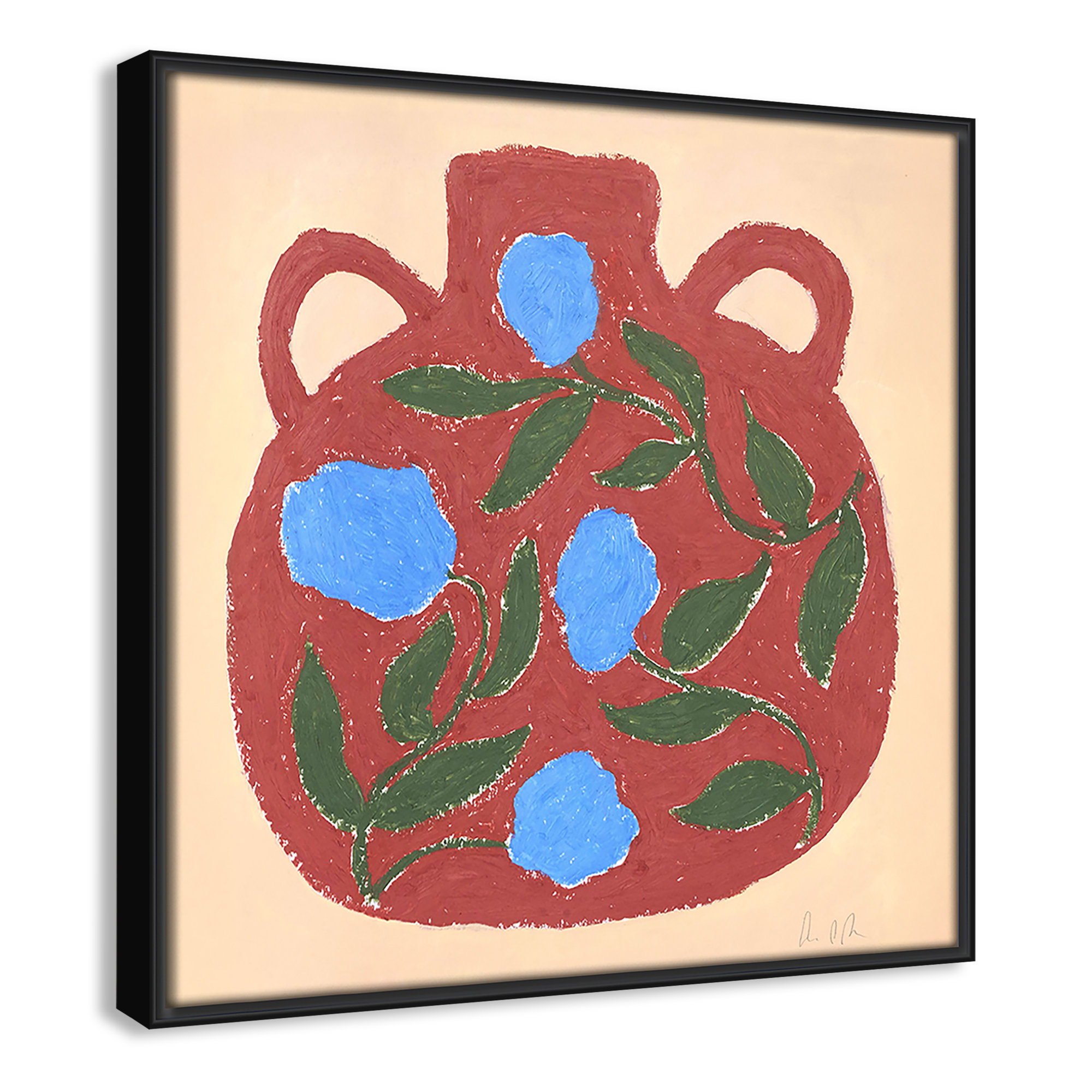 Vase No. 04 Print by Camilla Bergqvist, 13.5" H x 13.5" W, Black