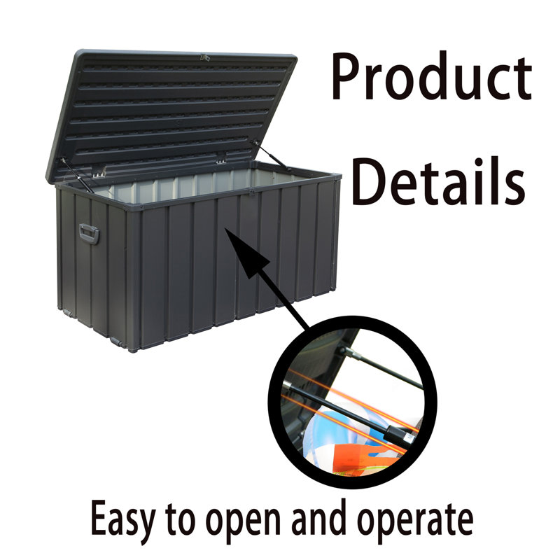 Outdoor Storage Deck Box, Gray, 27.50" H x 49" W x 24.50" D