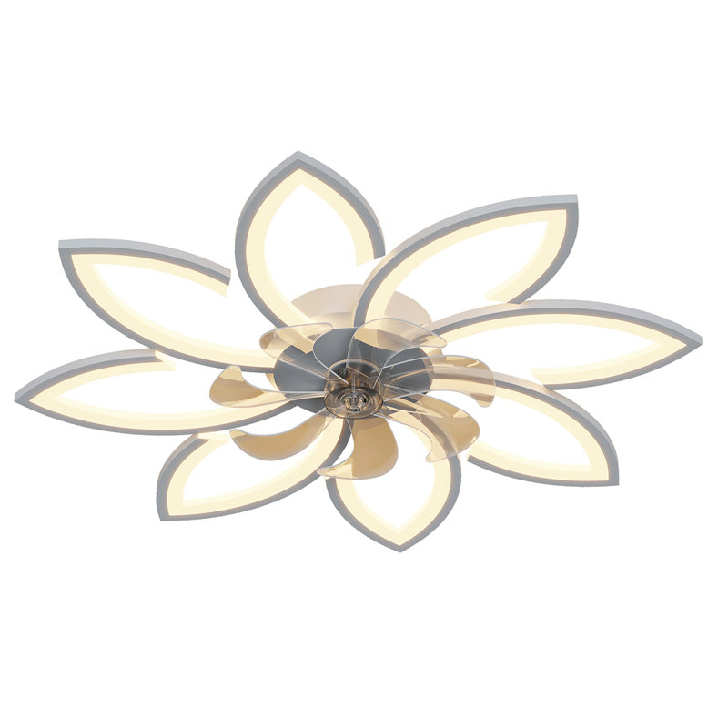 35.4In Ceiling Fan With Lights, Remote Control 3 Color Temperatures,6 Gear Wind Speed Fan Light, White