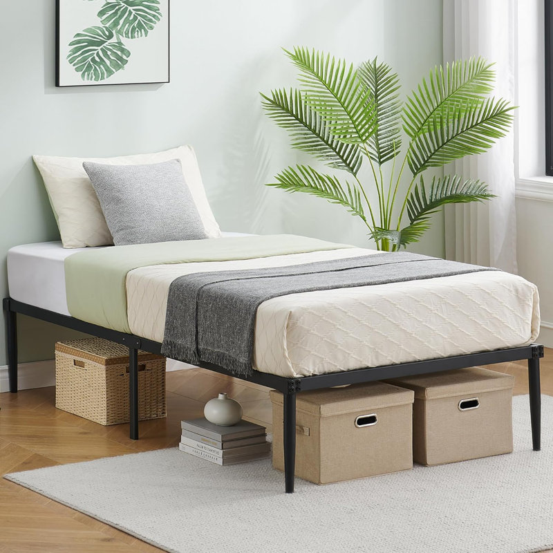 Metal Platform Bed Frame – Steel Construction, Sturdy Support, Easy Assembly, Modern Sleek Design , Twin, Twin