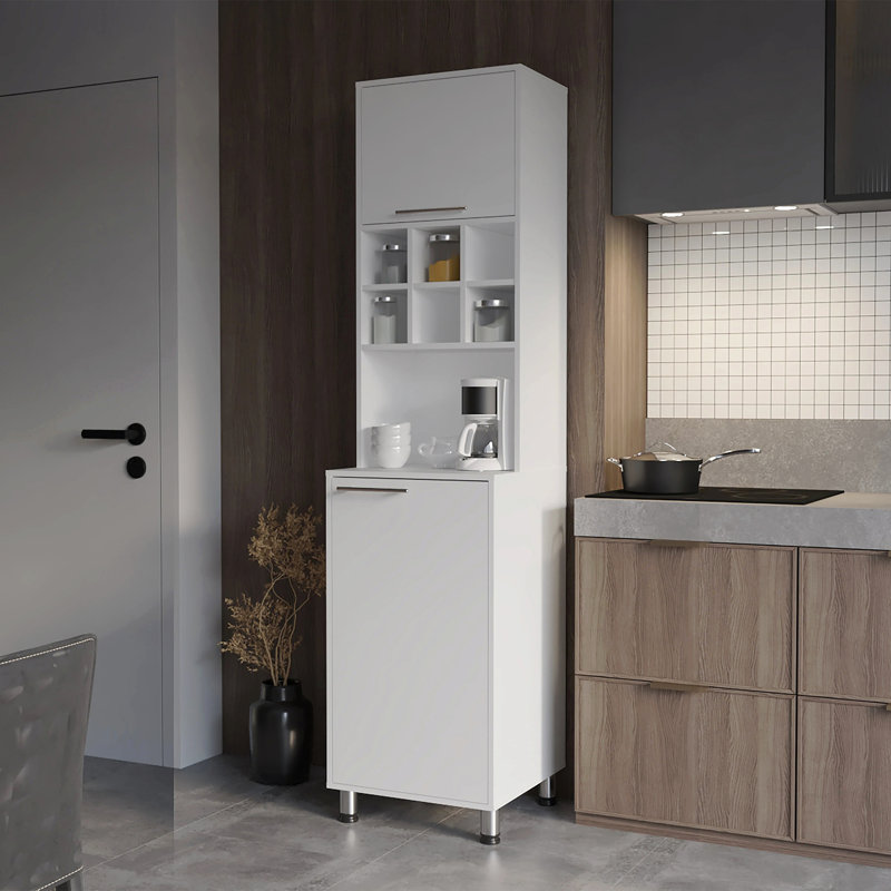 Garde-manger avec porte pneumatique et rangement ouvert